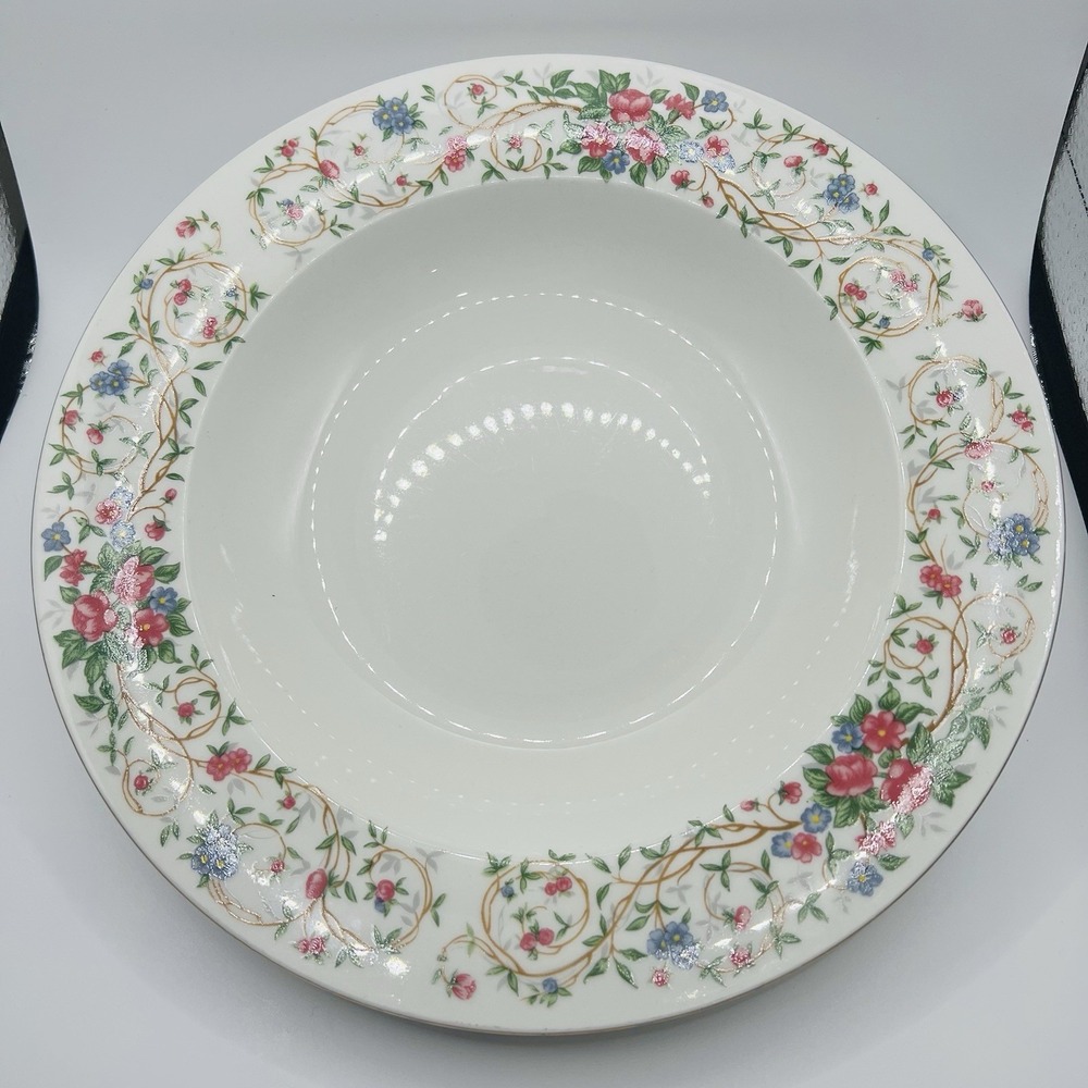 Farberware Monaco Bowl Soup Salad Floral Gold Trim Fine China Vintage Cottage